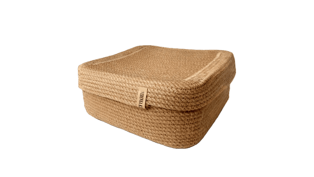 Корзина квадратная с крышкой без ручки 25*25 см. Verevka.kz