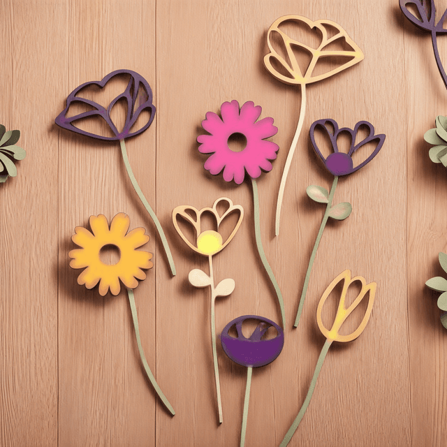 Декоративные деревянные цветочки
