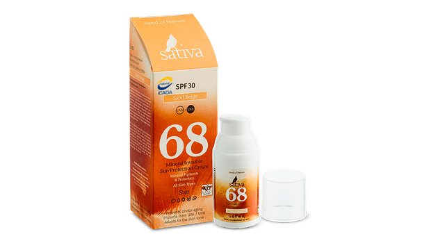 68 Крем "невидимый" солнцезащитный SPF 30 Sand Beige 30 мл. Sativa